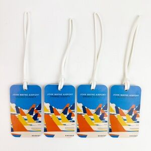 4 John Wayne Airport Luggage ID Tags Airplane Suitcase Write Orange County New